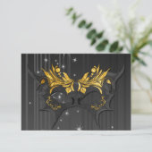 Masquerade Ball Wedding RSVP Card Karte (Stehend Vorderseite)