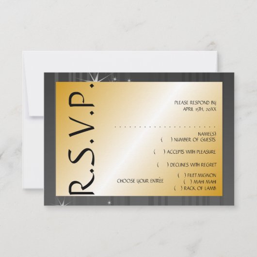 Masquerade Ball Wedding RSVP Card Karte (Rückseite)