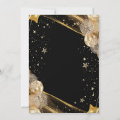 Masquerade Balloons Stars Black Quinceañera Einladung (Rückseite)