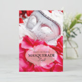 Masquerade Birthday Ball Party Einladung (Stehend Vorderseite)