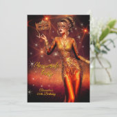Masquerade Birthday Gold Copper Stunning Dress Einladung (Stehend Vorderseite)