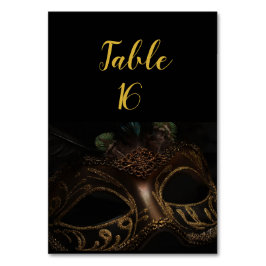 Masquerade Black and Gold Elegante Tischnummer