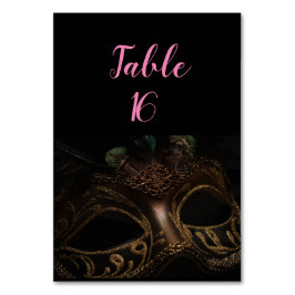 Masquerade Black & Gold Elegante Tischnummer