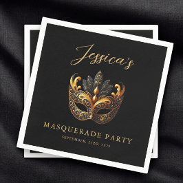 Masquerade Black Gold Geburtstag Serviette