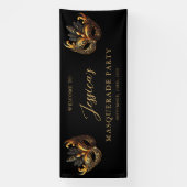 Masquerade Black Gold Geburtstag Willkommen Banner (Vertikal)