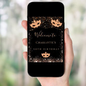 Masquerade Black Gold Glitzer Geburtstagsparty Poster