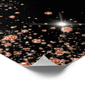 Masquerade Black Gold Glitzer Geburtstagsparty Poster (Ecke)