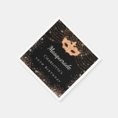 Masquerade Black Gold Glitzer Geburtstagsparty Serviette (Ecke)