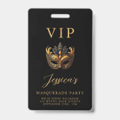 Masquerade Black Gold VIP Einladung Ausweis (Vorderseite)