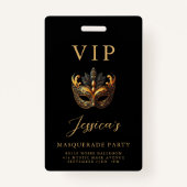 Masquerade Black Gold VIP Einladung Ausweis (Vorderseite)