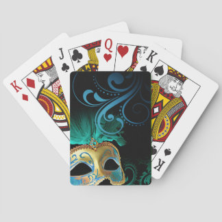 Masquerade Blüht Verdigris türkis | Gold Spielkarten