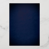 Masquerade Butterfly Navy Silver Quinceanera Folieneinladung (Rückseite)