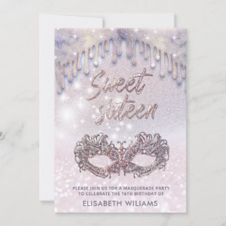 Masquerade chic Tropfen funkeln glänzende ombre Einladung