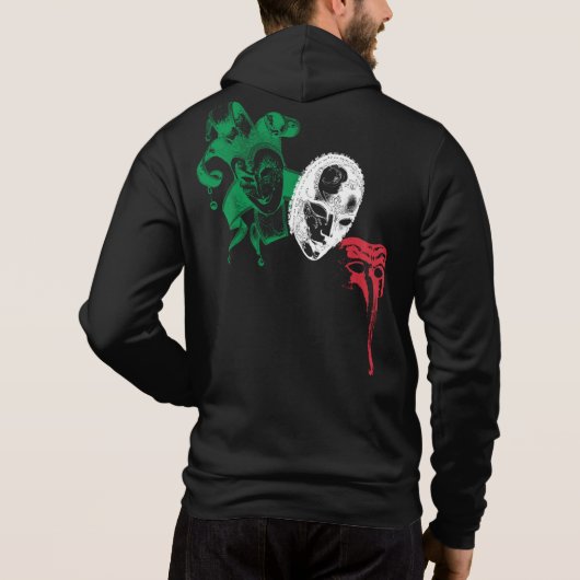 Masquerade Commedia Dell'Arte Italia Flag Hoodie (Rückseite)