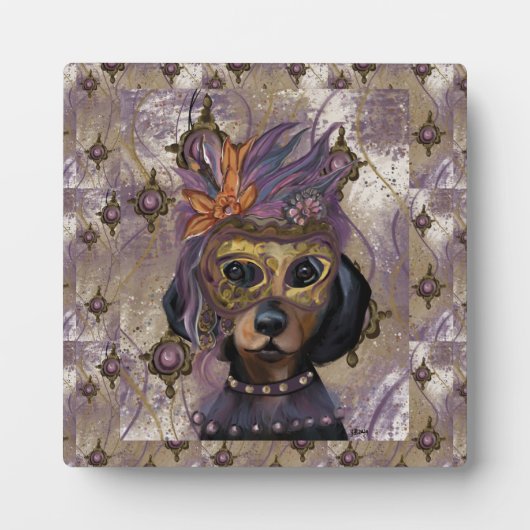 MASQUERADE DACKEL ART FOTOPLATTE (Vorderseite)