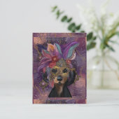 MASQUERADE DACKEL ART POSTKARTE (Stehend Vorderseite)