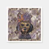 MASQUERADE DACKEL ART SERVIETTE (Vorderseite)