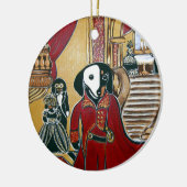 MASQUERADE-DACKEL KERAMIK ORNAMENT (Links)