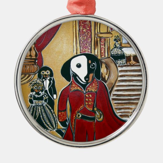 MASQUERADE-DACKEL ORNAMENT AUS METALL (Vorne)