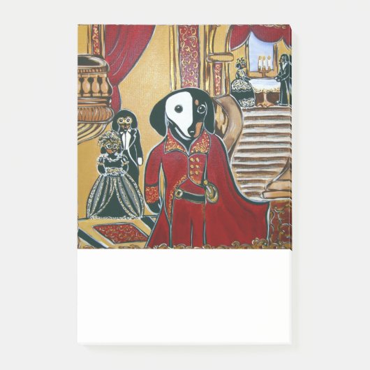 MASQUERADE-DACKEL POST-IT KLEBEZETTEL (Vorderseite)