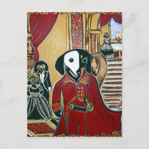 MASQUERADE-DACKEL POSTKARTE