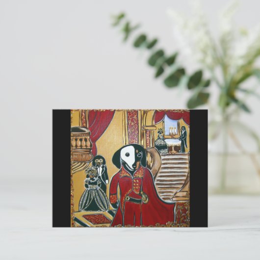 MASQUERADE-DACKEL POSTKARTE (Stehend Vorderseite)