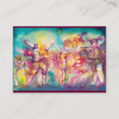 MASQUERADE / DANCE, MUSIK, leuchtend blau, rot, ro Visitenkarte (Rückseite)