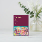 MASQUERADE / DANCE, MUSIK, leuchtend blau, rot, ro Visitenkarte (Stehend Vorderseite)