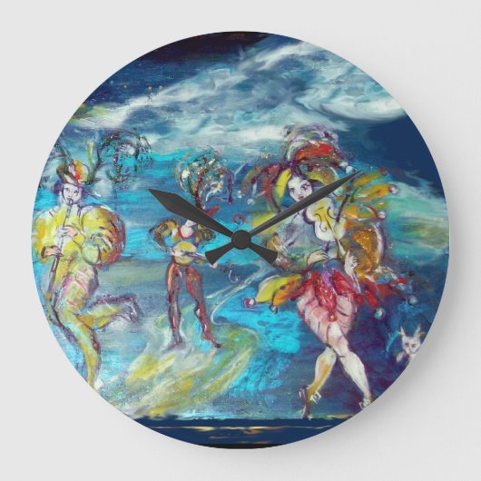MASQUERADE DANKEN UND MUSIK IN DER NACHT GROßE WANDUHR (Vorderseite)