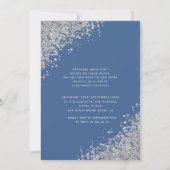 Masquerade Diamond Luxus Quinceañera Blau Einladung (Rückseite)