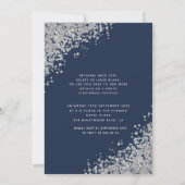 Masquerade Diamond Luxus Quinceañera Marine Einladung (Rückseite)