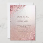 Masquerade Diamond Luxus Quinceañera Rose Gold Einladung (Rückseite)