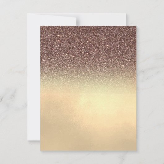 Masquerade Diamonds Glitzer Gold Sweet 16 Einladung (Rückseite)