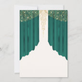 Masquerade Emerald Green Quinceanera Einladung (Rückseite)