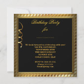 Masquerade Fabulous 50 Gold Black Birthday Party Einladung (Rückseite)