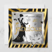 Masquerade Fabulous 50 Zebra Gold Silver Black 2 Einladung (Vorderseite)