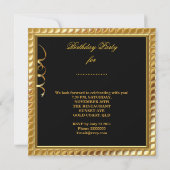 Masquerade Fabulous Gold Black Birthday Party Einladung (Rückseite)