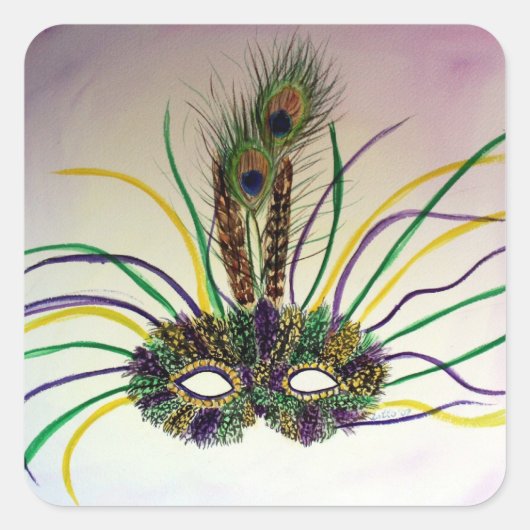 Masquerade Feather Mask Custom Siegel Sticker (Vorderseite)