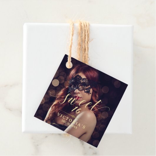 Masquerade Foto Sweet 16 Geburtstag Geschenkanhänger (Beispiel)