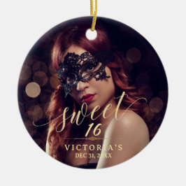 Masquerade Foto Sweet 16 Keramik Ornament