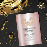 Masquerade Funkelnd Gold Glitzer Rosa Sweet 16 Einladung<br><div class="desc">Diese moderne und schicke Maskerade 16 . Geburtstag Geburtstagsfeier lädt das moderne und stilvolle Mädchen zum Verweilen ein. Es verfügt über eine benutzerdefinierte gezeichnet Imitate funkelnd Gold Glitzer Maskerade Maske auf einem rosa verträumten Hintergrund und Glitzer Konfetti. Es ist elegant, glamourös, mädchenhaft und trendig; das perfekte Design, um ihre Gäste...</div>