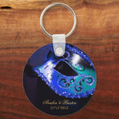Masquerade Gastgeschenk Hochzeit Blue Schlüsselanh Schlüsselanhänger (Vorderseite)