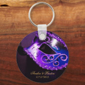 Masquerade Gastgeschenk Hochzeit Lila Schlüsselanh Schlüsselanhänger (Vorderseite)