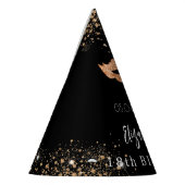 Masquerade Geburtstag schwarze goldene Maske Name Partyhütchen (Links)