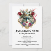 Masquerade Geburtstag Venezianische Damen Gesichts Einladung (Vorderseite)