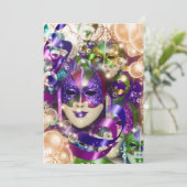 Masquerade Geburtstagskinder PERSONALISIEREN Einladung (Stehend Vorderseite)