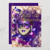 Masquerade Geburtstagskostüm Thema PERSONALIZE Einladung (Vorne/Hinten)