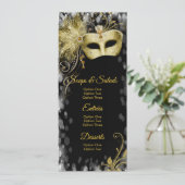 Masquerade Geburtstagspartmenüprogramme Einladung (Stehend Vorderseite)