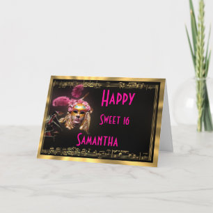 Masquerade Geburtstagsparty Dankeskarte