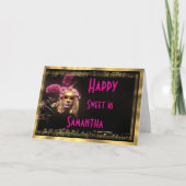 Masquerade Geburtstagsparty Dankeskarte (Vorderseite)